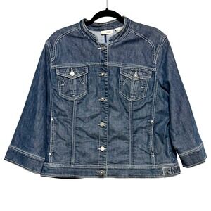 Chico's Platinum Y2K Revival Clean Girl Jacket Womens Size‎ XL Model Off Duty